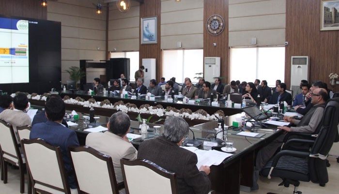 Chairman of the P&D Board, Barrister Nabeel Ahmad Awan chairs the 52nd meeting of the PDWP on December 17, 2024. — Facebook@PnDBPb