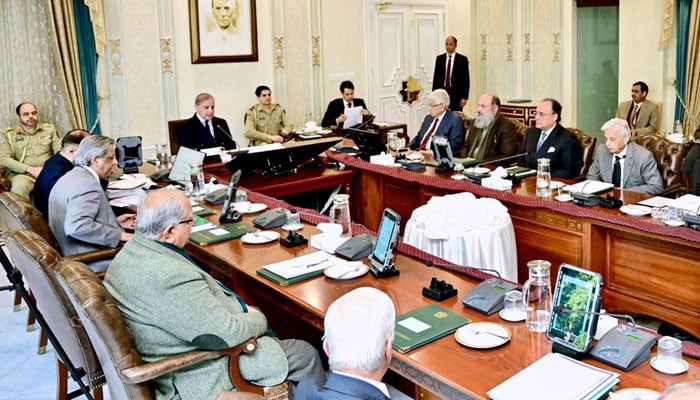 Prime Minister Muhammad Shehbaz Sharif chairs the Federal Cabinet Meeting on December 17, 2024 in Islamabad. — APP