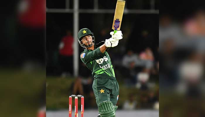 Pakistans Saim Ayub plays a shot during the first ODI cricket match against South Africa at The Boland Oval in Paarl on December 17, 2024. — AFP