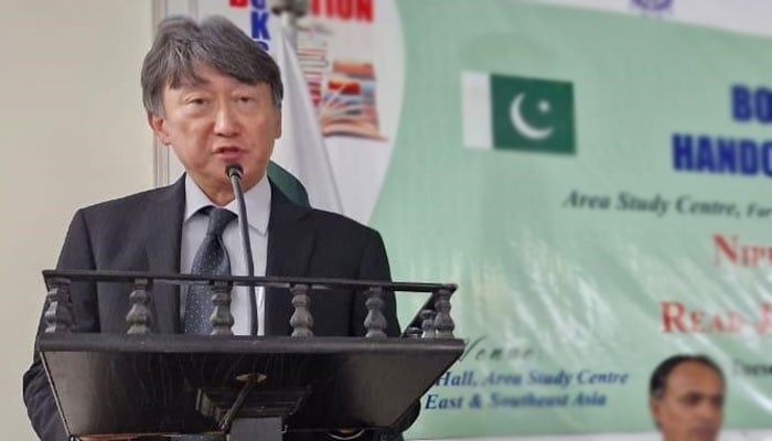 Japanese Consul General Masaru Hattori addresses an event. — Facebook@JapaneseConsulateKarachi/File