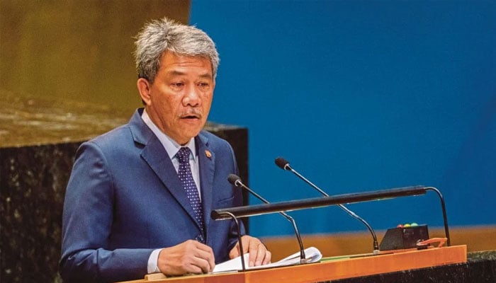 Minister of Foreign Affairs of Malaysia Datuk Seri Mohamad Hasan addresses the “Summit of the Future” in the General Assembly Hall at United Nations Headquarters in New York City, US. — Reuters/File