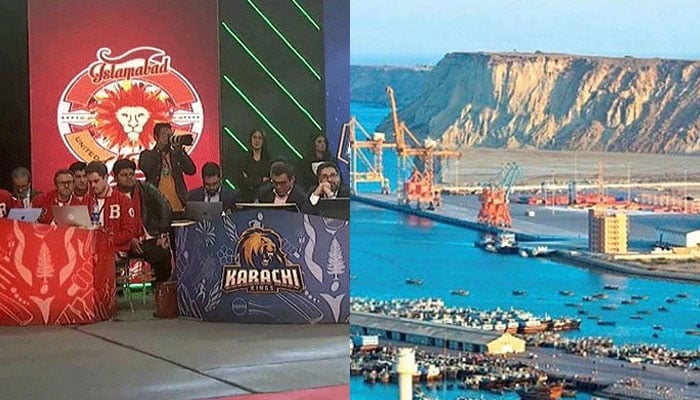 PSL 9 players draft being held on December 13, 2024 and an undated picture of Gwadar Port — PCB/File