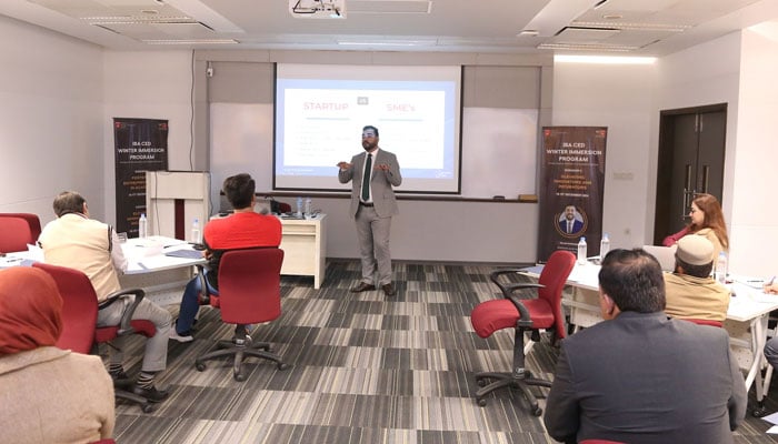 Chief Investment Officer at social impact catalyst in Saudi Arabia’s Arweqah Alreyadah Islam Mohamed delivers a lecture at the  Winter Immersion Programme’ (WIP) at the City Campus on December 19, 2024. — Facebook@ibakhiofficial