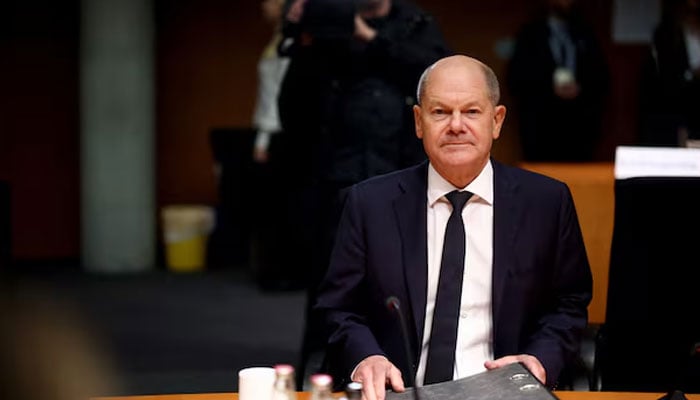 German Chancellor Olaf Scholz appears as a witness in his role as former finance minister at the German parliaments Afghanistan Commission during a parliament hearing, in Berlin, Germany November 14, 2024. — Reuters