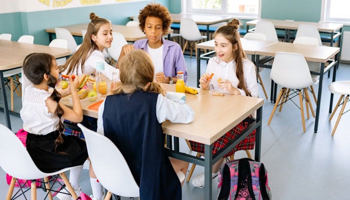 The representational image shows school students enjoying their lunch time at canteen. — Pexels/File