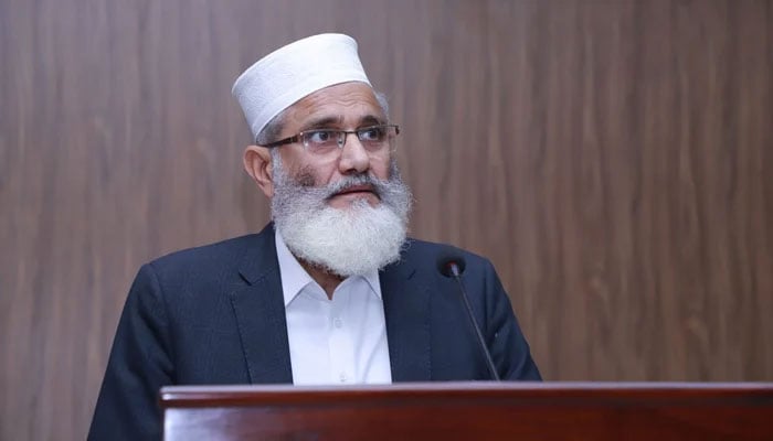 Jamaat-e-Islami leader Siraj-ul-Haq looks on during an event on February 17, 2024. — Facebook@Siraj ul Haq