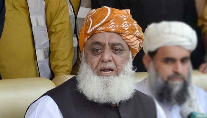 JUI-F chief Maulana Fazlur Rehman addresses a press conference in this undated image. — AFP/File