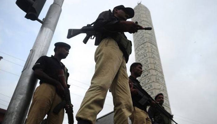 Police personnel standing guard. — AFP/File