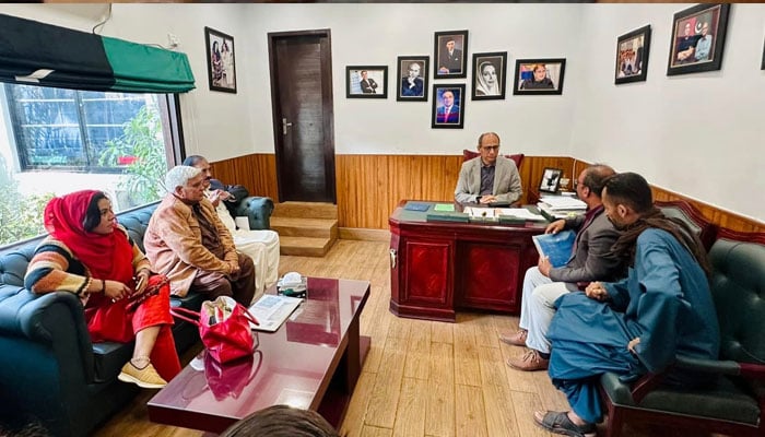 Sindh Local Government Minister Saeed Ghani attending a meeting in Karachi on December 23, 2024.— Facebook@SaeedGhaniPPP