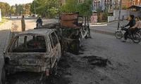 Man burnt alive as speeding car catches fire