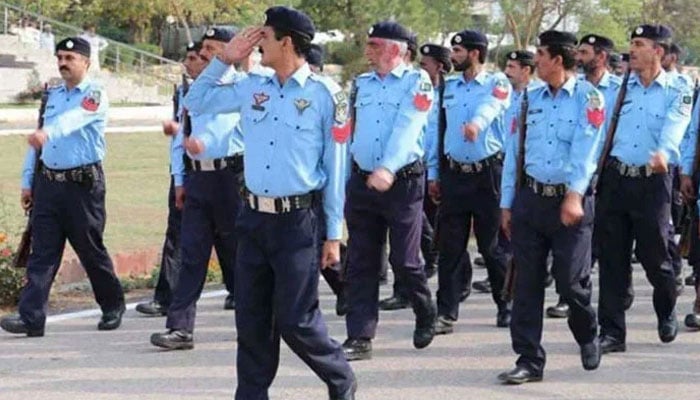 The picture shows Islamabad police personnel in this undated photo. — AFP/File