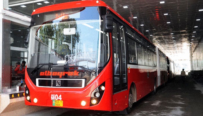 A Metro bus is seen parked at Secretariat Bus Station. — Online/File