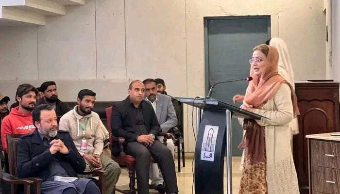 Punjab Information Minister Azma Bokhari addressing an event on December 24, 2024. — Facebook@AzmaBokhariPMLN