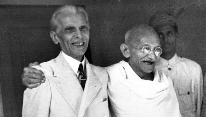 Muhammad Ali Jinnah (left) and Mohandas Karamchand Gandhi.— The News/File