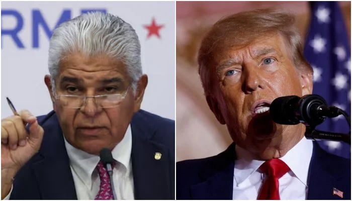 A collage of the pictures of Panamanian President Jose Raul Mulino and US president-elect Donald Trump. — Reuters/File