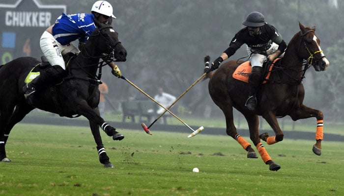 Polo players in action at the Lahore Garrison Polo Grounds. — Facebook@LahoreGarrisonPoloGrounds/File