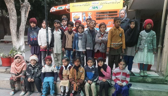 Children seen at the Bookshaw session for children and a health camp for mothers and babies organised by Association of Business, Professional, and Agricultural Women.— Facebook@TahmeenaMalik/File