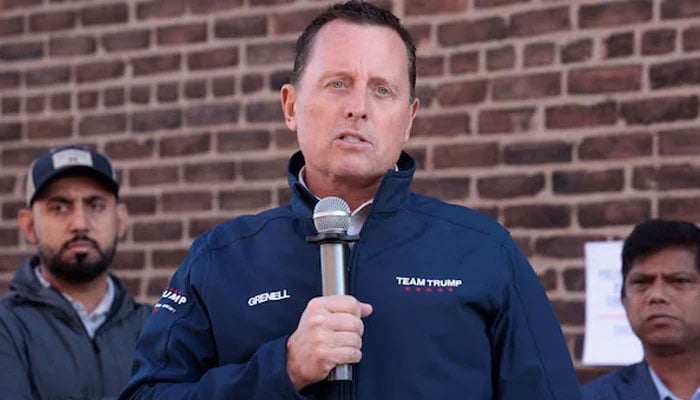 Richard Grenell, a top adviser to US president-elect Donald Trump and former acting director of National Intelligence, speaks to the attendees of a Muslims and Bangladeshi Americans for Trump outreach event in Hamtramck, Michigan, US November 2, 2024. — Reuters