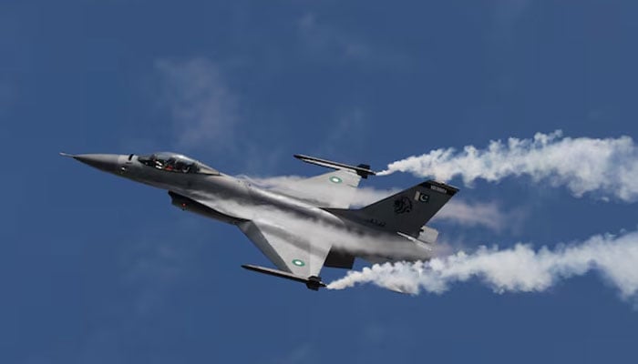 Pakistan Air Forces  (PAF) F-16  fighter jet  performs to commemorate Pakistan Air Forces Operation Swift Retort during an air show in Karachi, Pakistan February 27, 2020. — Reuters