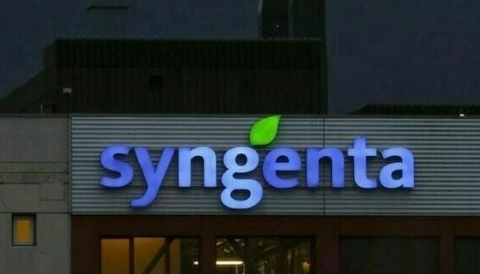 Syngenta logo can be seen out side their office. — Syngenta website/File