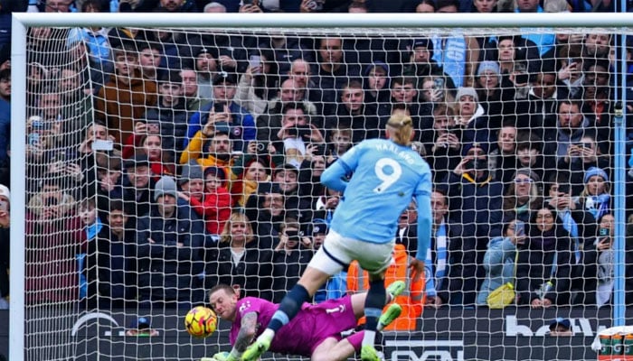 Erling Haaland scoring a goal. — AFP/File