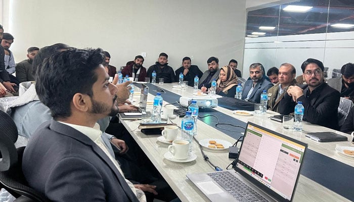 The image shows a training session conducted by Punjab Information Technology Board (PITB) for Waste Management Companies to efficiently utilise the Suthra Punjab Dashboard & Mobile Application, on Dec 26, 2024. — Facebook@PunjabITBoard