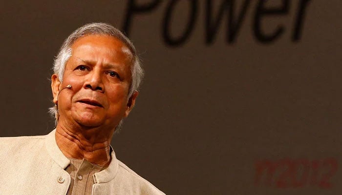 Bangladesh Nobel Peace Prize winner and microcredit pioneer Muhammad Yunus delivers a speech during the Global Social Business Summit, held at the Austria Center, in Vienna, on November 8, 2012. — AFP