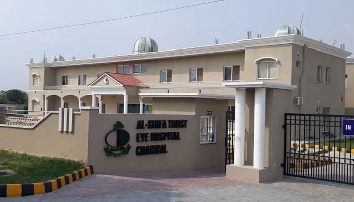 The representational image shows the Al-Shifa Trust Eye Hospital Chakwal building. — Al-Shifa Eye Hospital Chakwal website/File