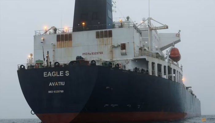 Oil tanker Eagle S is moored at sea off the coast of Porkkala, Finland Dec 27, 2024. — Reuters