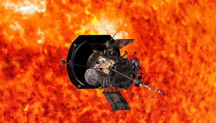 A 2018 artists concept shows the Parker Solar Probe spacecraft flying into the Suns outer atmosphere, called the corona, on a mission to help scientists learn more about the Sun. — Reuters/File