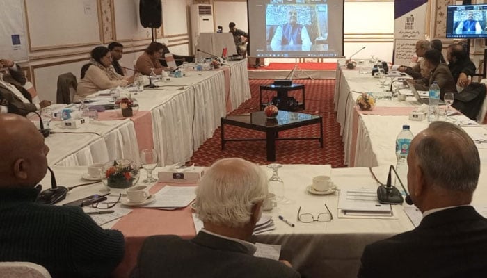 Human Rights Commission of Pakistan officials sit during a one-day ‘Round-table meeting on the need for a National Commission for Minorities on January 11, 2024. — Facebook@HumanRightsCommissionofPakistan