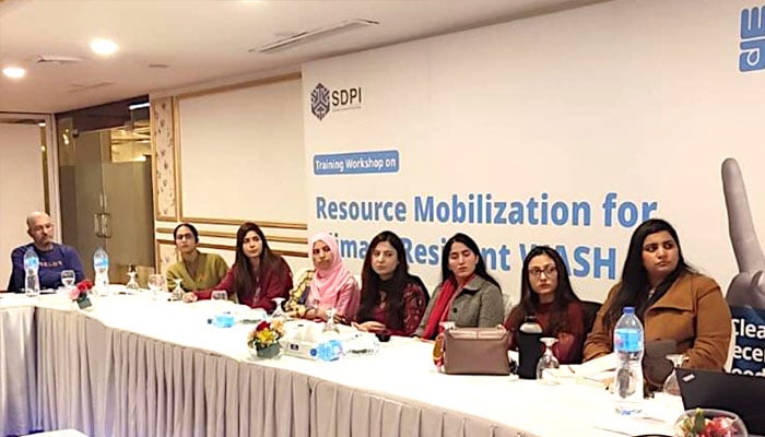 Participants seen at a moot organised by WaterAid in collaboration with the Sustainable Development Policy Institute (SDPI).— Facebook@WaterAidPk/File