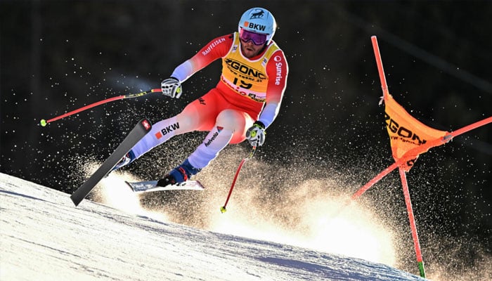 Switzerlands Alexis Monney skating to the destination. — AFP/File