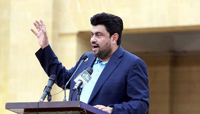 Sindh Governor Kamran Tessori addresses an event at Governor House in Karachi on July 16, 2023. — PPI