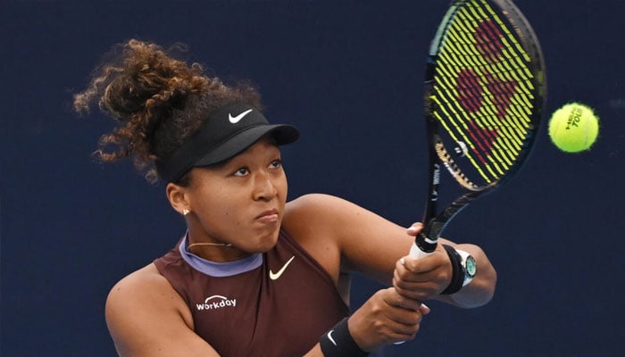 Japan’s Naomi Osaka hitting a shot. — AFP/File