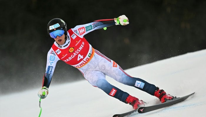 Norwegian Fredrik Moeller pictured in the men´s super-G at Bormio. — AFP/File