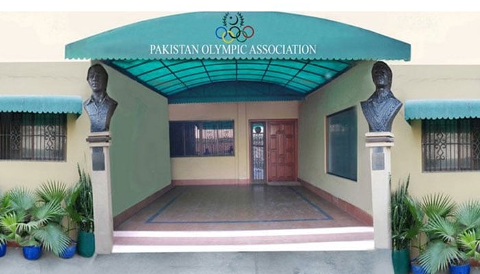 A view of entrance of building of Pakistan Olympic Association. —Facebook@PakistanOlympicAssociation/File