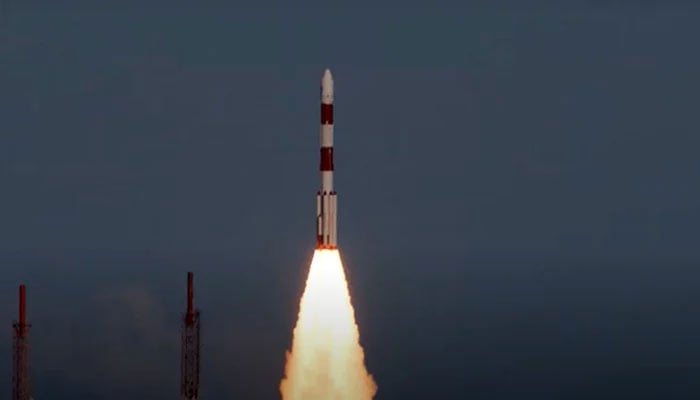 Indias PSLV-C60 rocket at the Sriharikota launch site.— Screengrab via YouTube@isroofficial5866/File