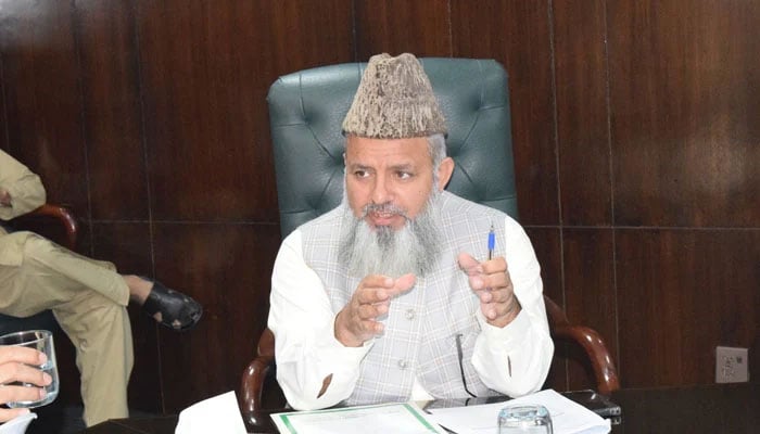 Chairman of the Council of Islamic Ideology (CII) Dr Muhammad Raghib Hussain Naeemi speaks at a meeting on October 9, 2024. — Facebook@CouncilofIslamicIdeology