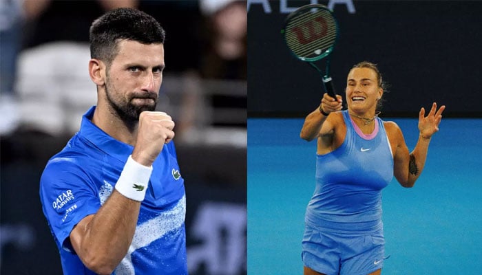 Novak Djokovic (left) and Aryna Sabalenka. —AFP/File