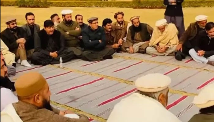 The Grand Peace Jirga meets in Kohat on Dec 23, 2024 to discuss the Kurram situation. — Facebook@faddioo