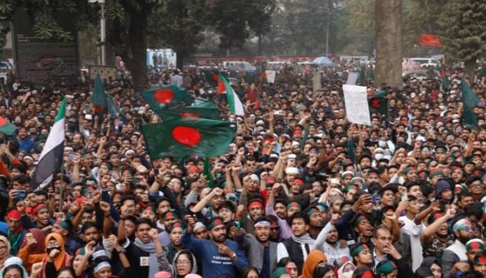 The Students Against Discrimination group holds the “March for Unity” rally in Dhaka, Bangladesh on December 31, 2024. — Reuters