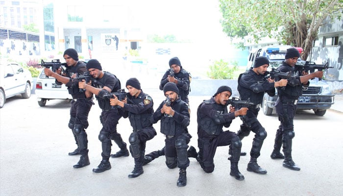 Commandos of the Special Security Unit (SSU) of the Sindh police seen posing in this undated image.— ssusindhpolice.gos.pk/File