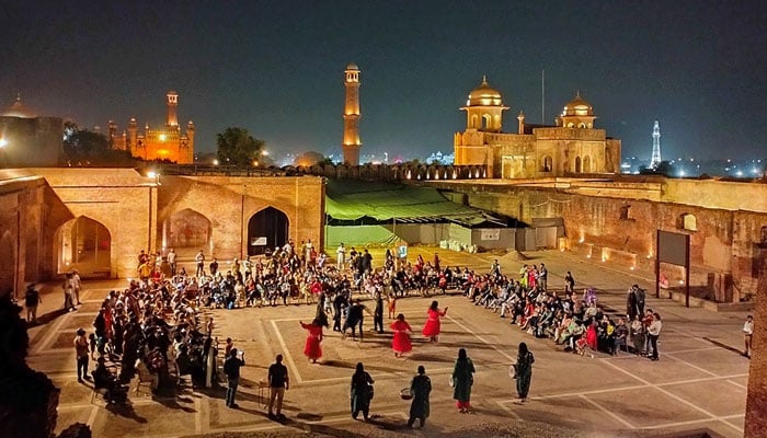 The image shows History by Night tour event organised by Walled City of Lahore Authority (WCLA). — Facebook@WCLAuthority/File