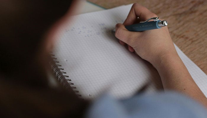 The representational image shows a person busy writing on a paper. — Pexels/File