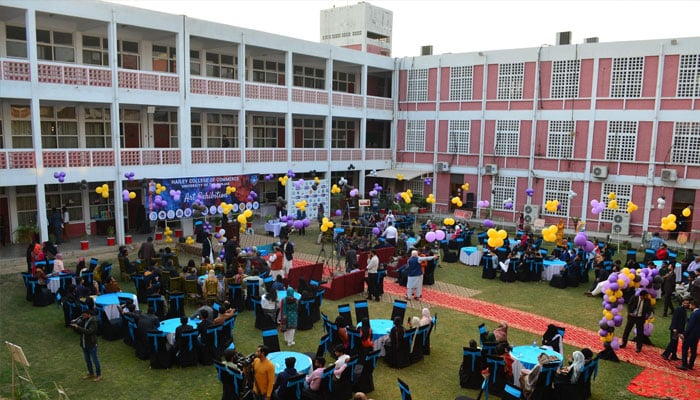 An image from an event at the Punjab University Hailey College of Banking & Finance. — Facebook@hmcofficial1927/File