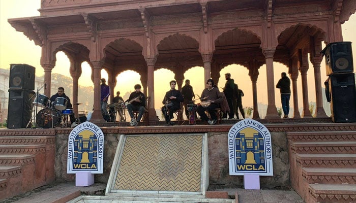 An image from a drum dircle at Shalimar Gardens, Lahore.— Facebook@WCLAuthority/File