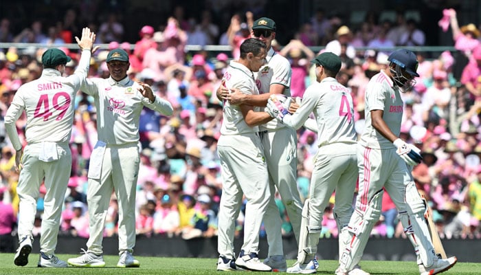 Australian team celebrating after winning fifth Test against India in Sydney on January 5, 2025. — AFP