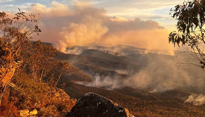 Smoke billows from a blaze in Grampians National Park, Victoria, Australia in this undated handout photo released on December 28, 2024.— Reuters