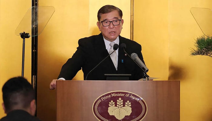 Japans Prime Minister Shigeru Ishiba addressing a press conference. — AFP/File